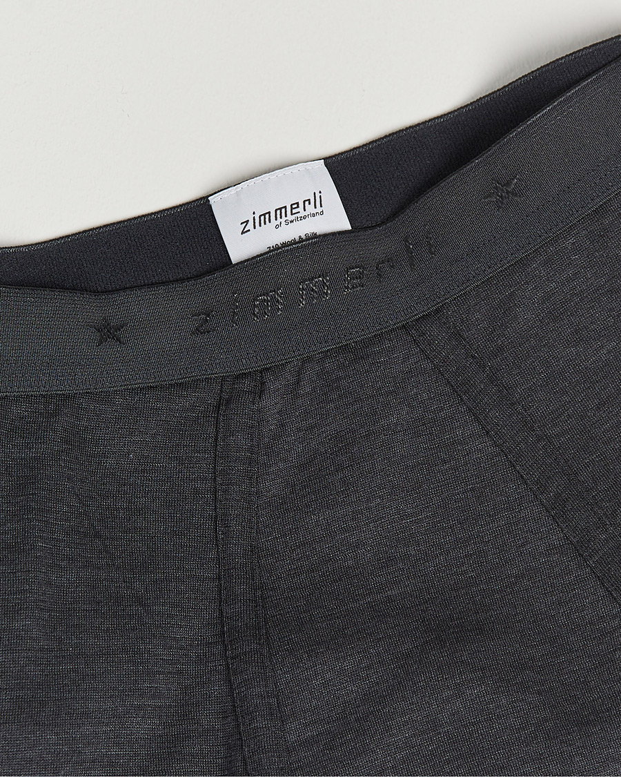 Herr | Kalsonger | Zimmerli of Switzerland | Wool/Silk Long Johns Charcoal