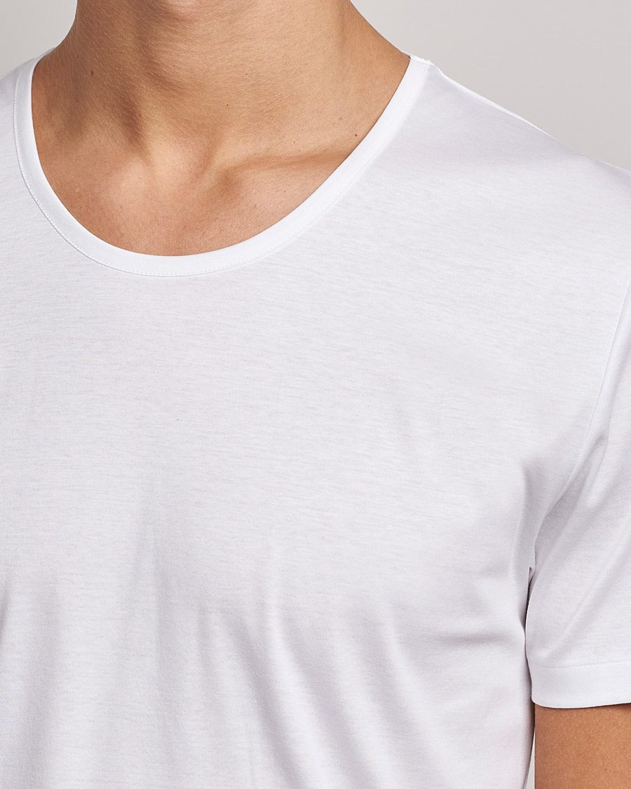 Herr | T-Shirts | Zimmerli of Switzerland | Sea Island Cotton Crew Neck T-Shirt White