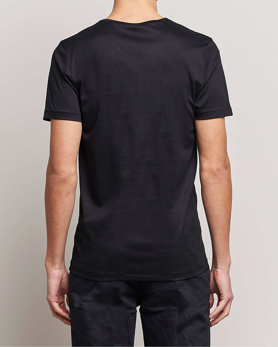 Herr | T-Shirts | Zimmerli of Switzerland | Sea Island Cotton Crew Neck T-Shirt Black
