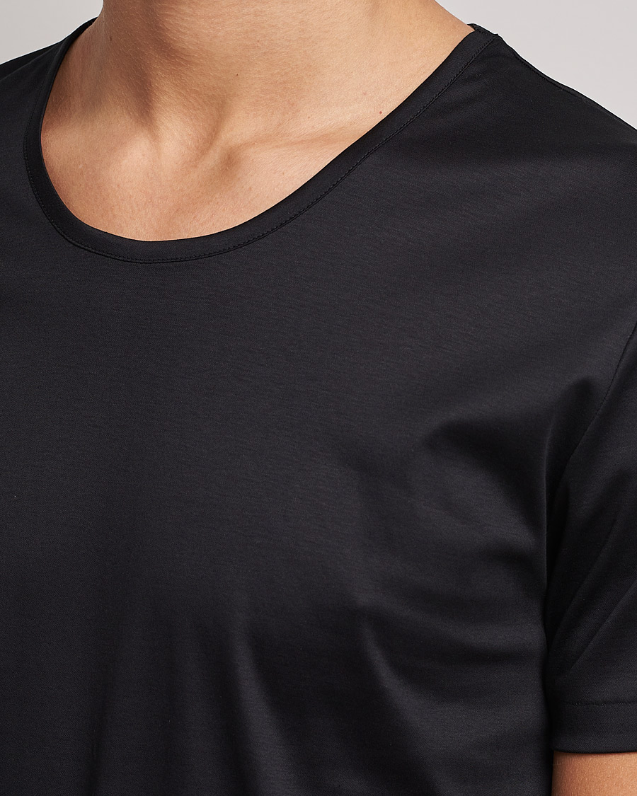 Herr | T-Shirts | Zimmerli of Switzerland | Sea Island Cotton Crew Neck T-Shirt Black