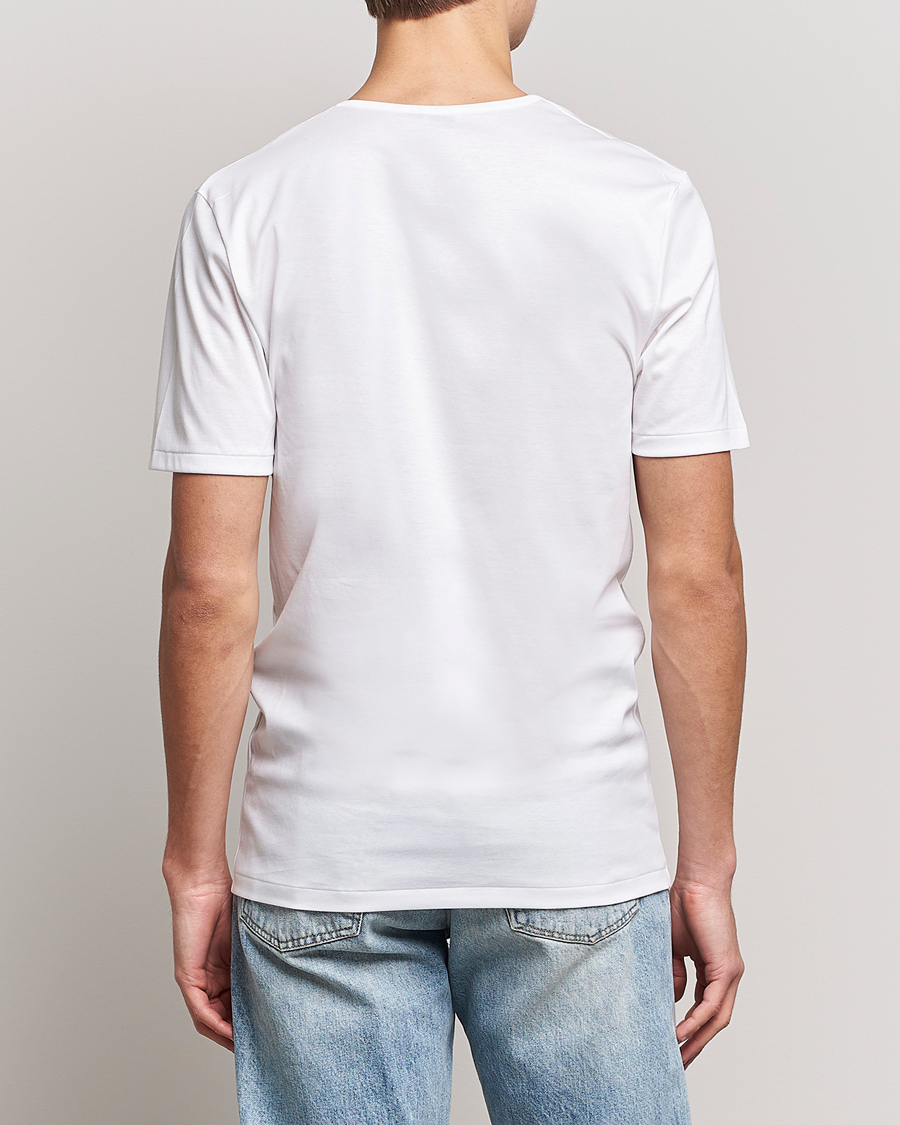 Herr | T-Shirts | Zimmerli of Switzerland | Sea Island Cotton V-Neck T-Shirt White