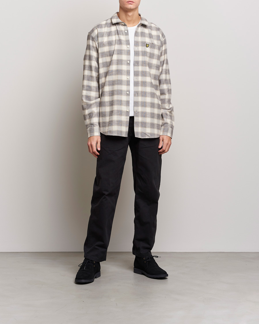Herr | Skjortor | Lyle & Scott | Checked Cotton Shirt Taupe
