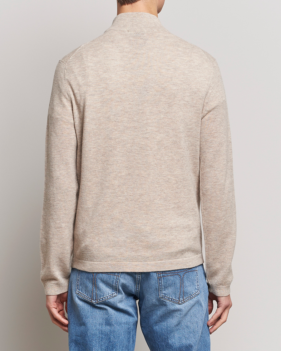 Herr | Tröjor | Tiger of Sweden | Owain Merino Half Zip Sweater Dark White