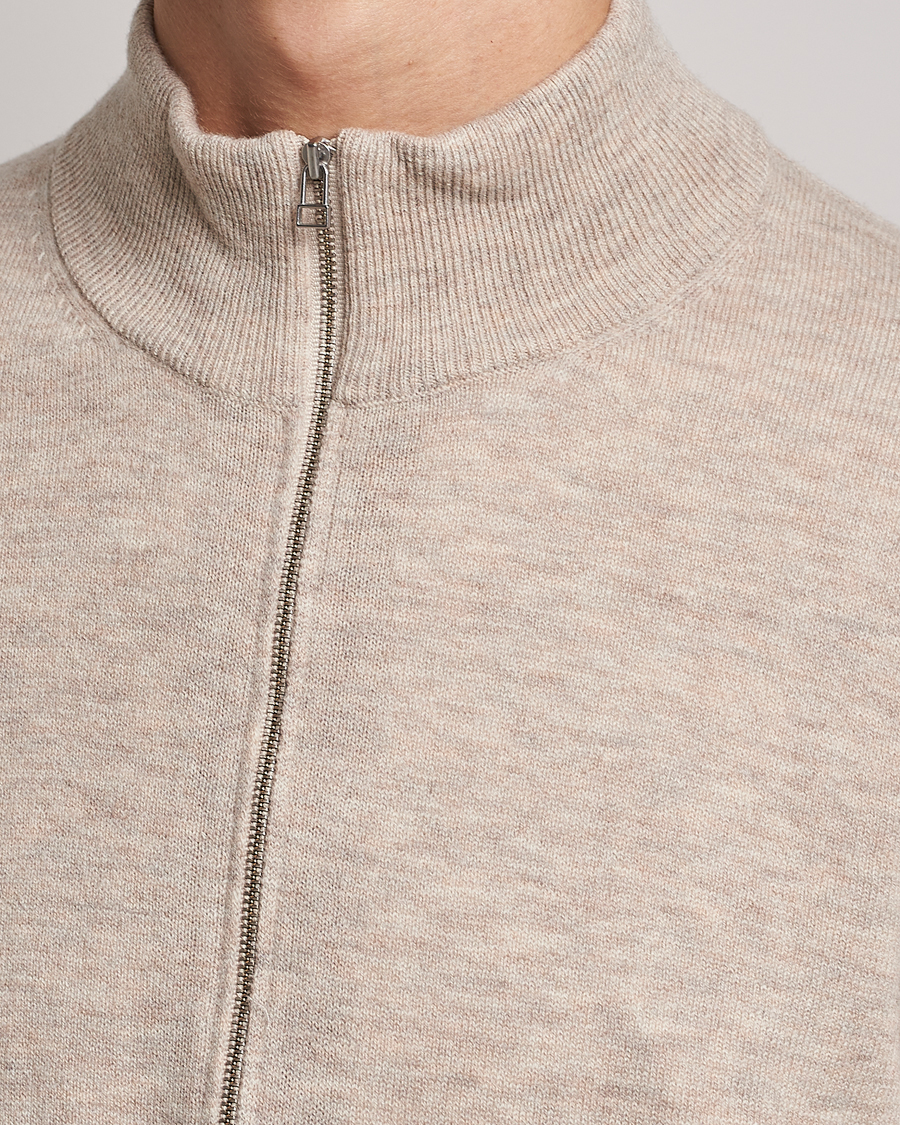 Herr | Tröjor | Tiger of Sweden | Owain Merino Half Zip Sweater Dark White