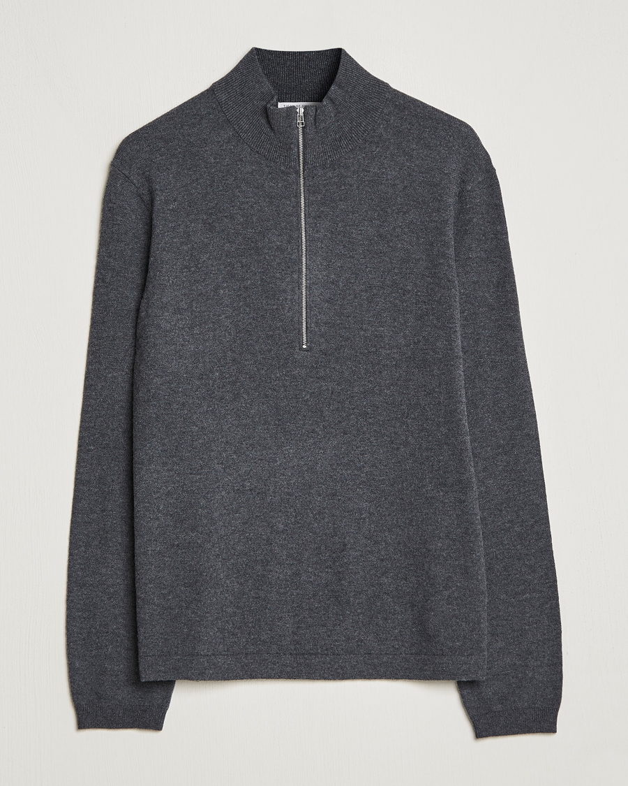 Herr | Tröjor | Tiger of Sweden | Owain Merino Half Zip Sweater Dark Grey Mel