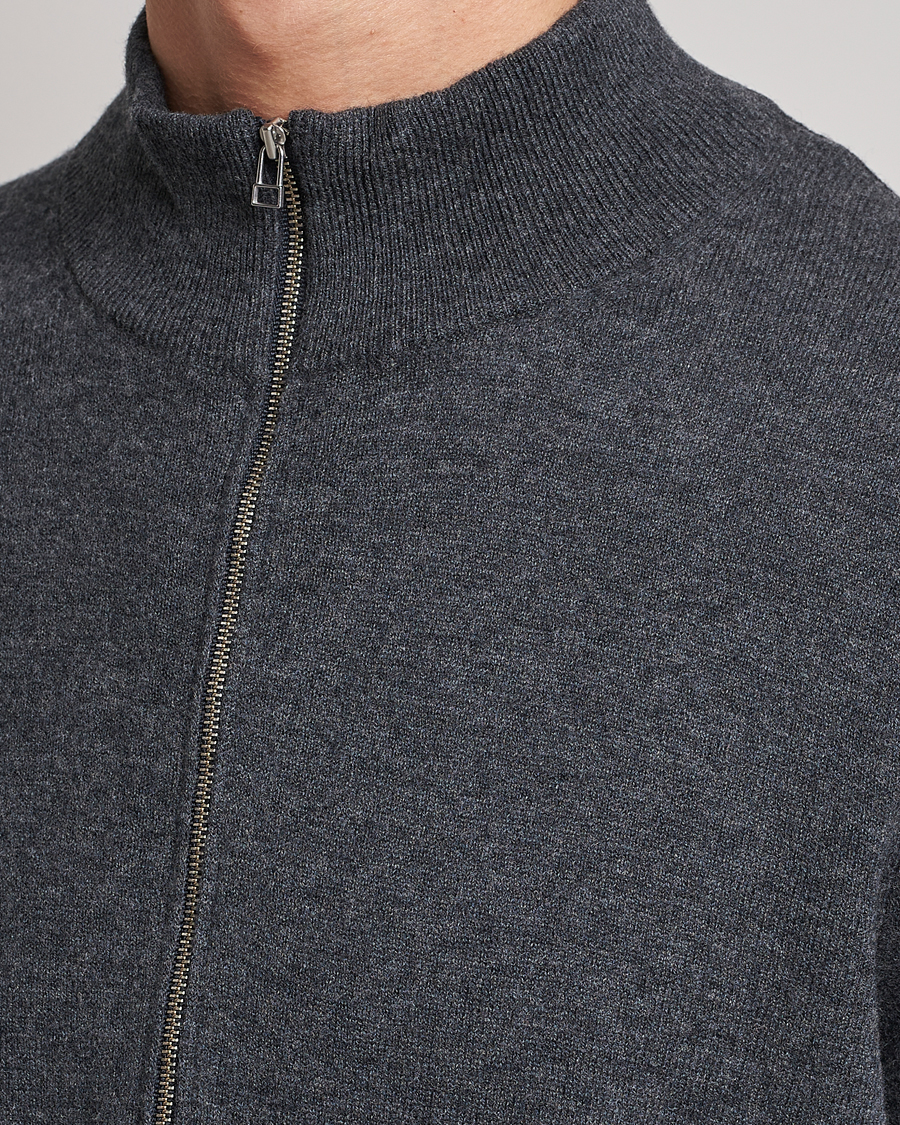 Herr | Tröjor | Tiger of Sweden | Owain Merino Half Zip Sweater Dark Grey Mel