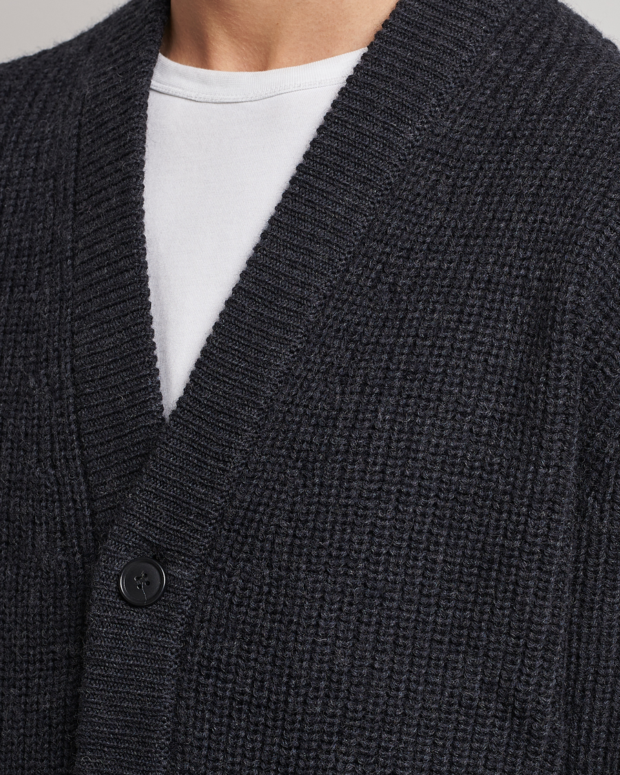 Herr | Tröjor | Tiger of Sweden | Reiner Wool Cardigan Dark Grey Mel