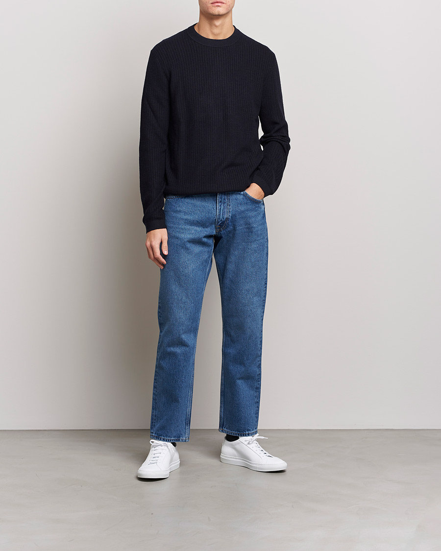 Herr | Tröjor | Tiger of Sweden | Elssler Wool Sweater Navy