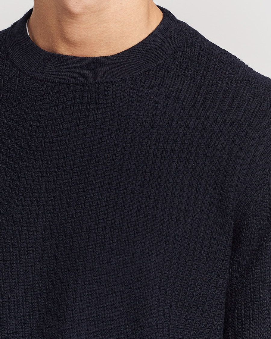 Herr | Tröjor | Tiger of Sweden | Elssler Wool Sweater Navy