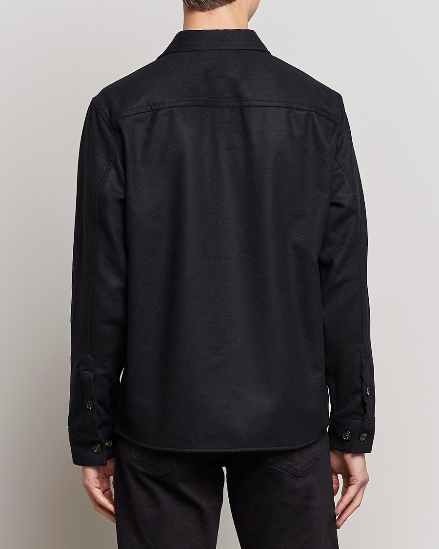 Herr | Skjortor | J.Lindeberg | Silas Regular Wool Mix Overshirt Black