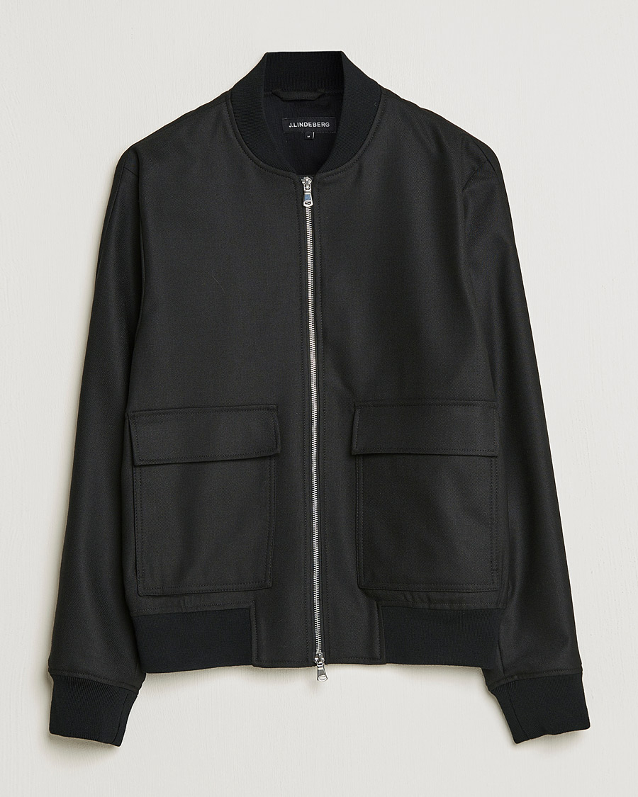 Herr | Jackor | J.Lindeberg | Thom Bomber Wool Twill Jacket Black