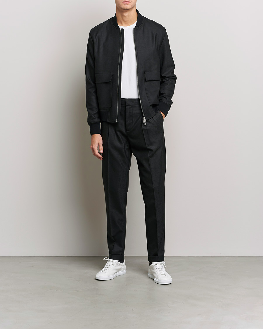 Herr | Jackor | J.Lindeberg | Thom Bomber Wool Twill Jacket Black