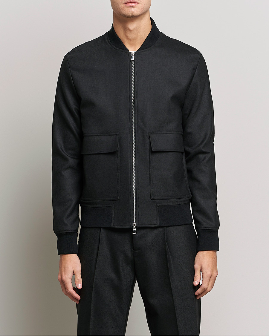 Herr | Jackor | J.Lindeberg | Thom Bomber Wool Twill Jacket Black