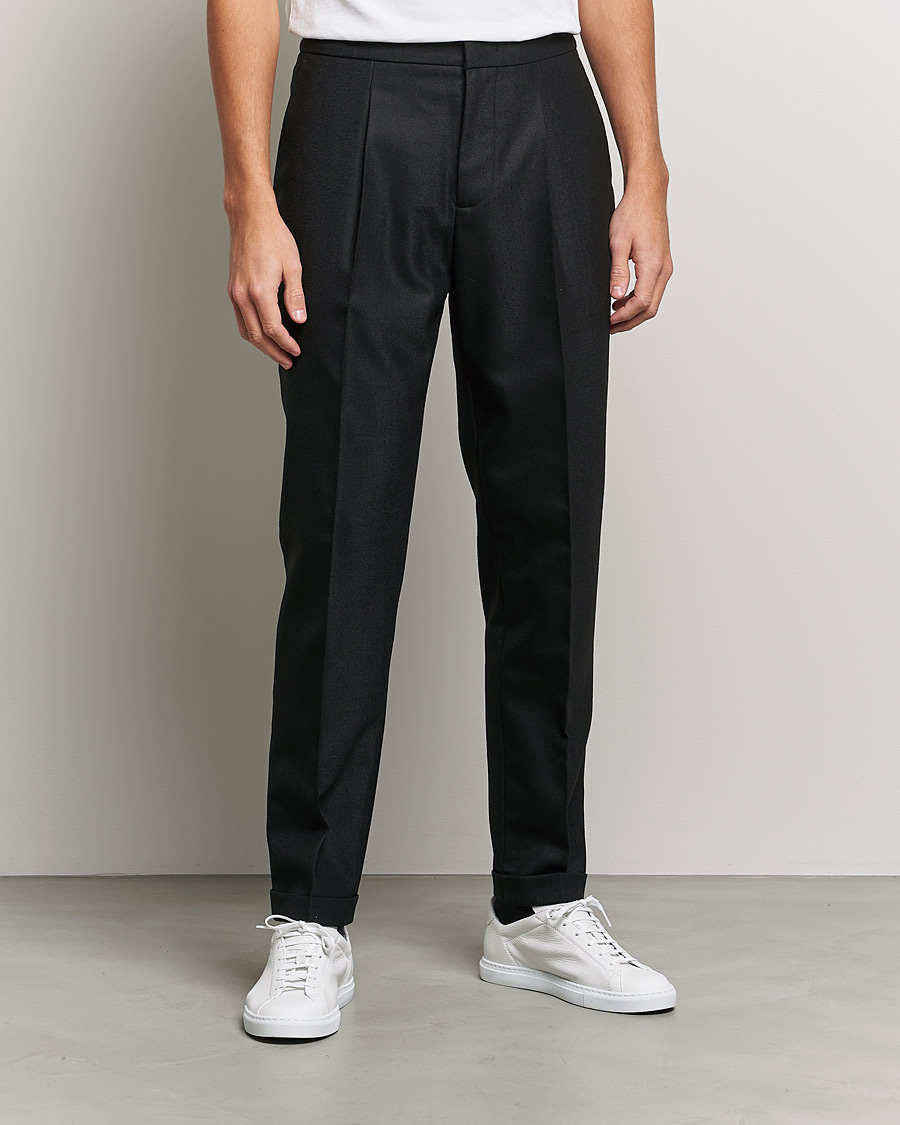 Herr | Byxor | J.Lindeberg | Sasha Wool Twill Pants Black