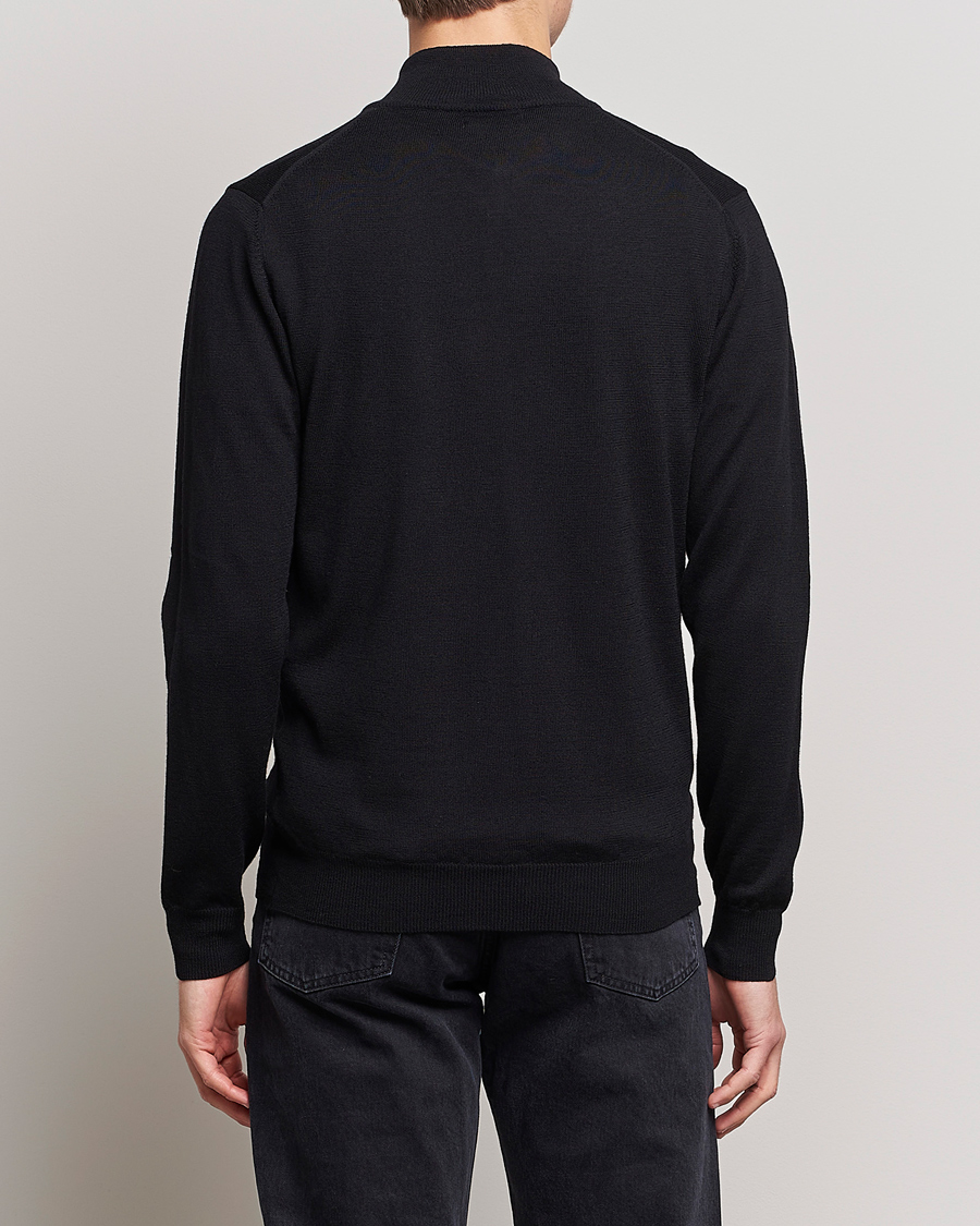 Herr | Tröjor | J.Lindeberg | Kian Quarter Zip Merino Sweater Black