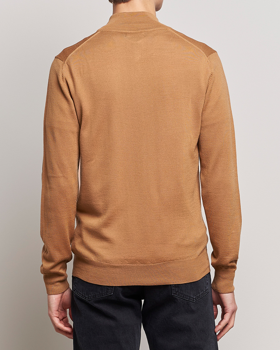 Herr | Tröjor | J.Lindeberg | Kian Quarter Zip Merino Sweater Chipmunk