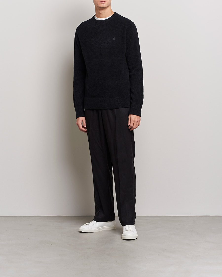 Herr | Tröjor | J.Lindeberg | Yuri Merino Logo Crew Neck Sweater Black