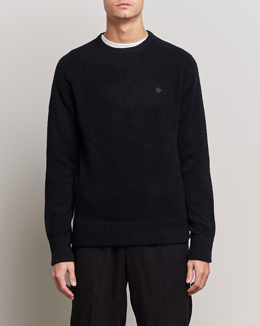 Herr | Tröjor | J.Lindeberg | Yuri Merino Logo Crew Neck Sweater Black