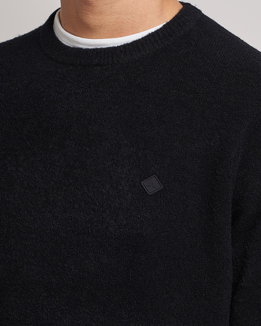 Herr | Tröjor | J.Lindeberg | Yuri Merino Logo Crew Neck Sweater Black