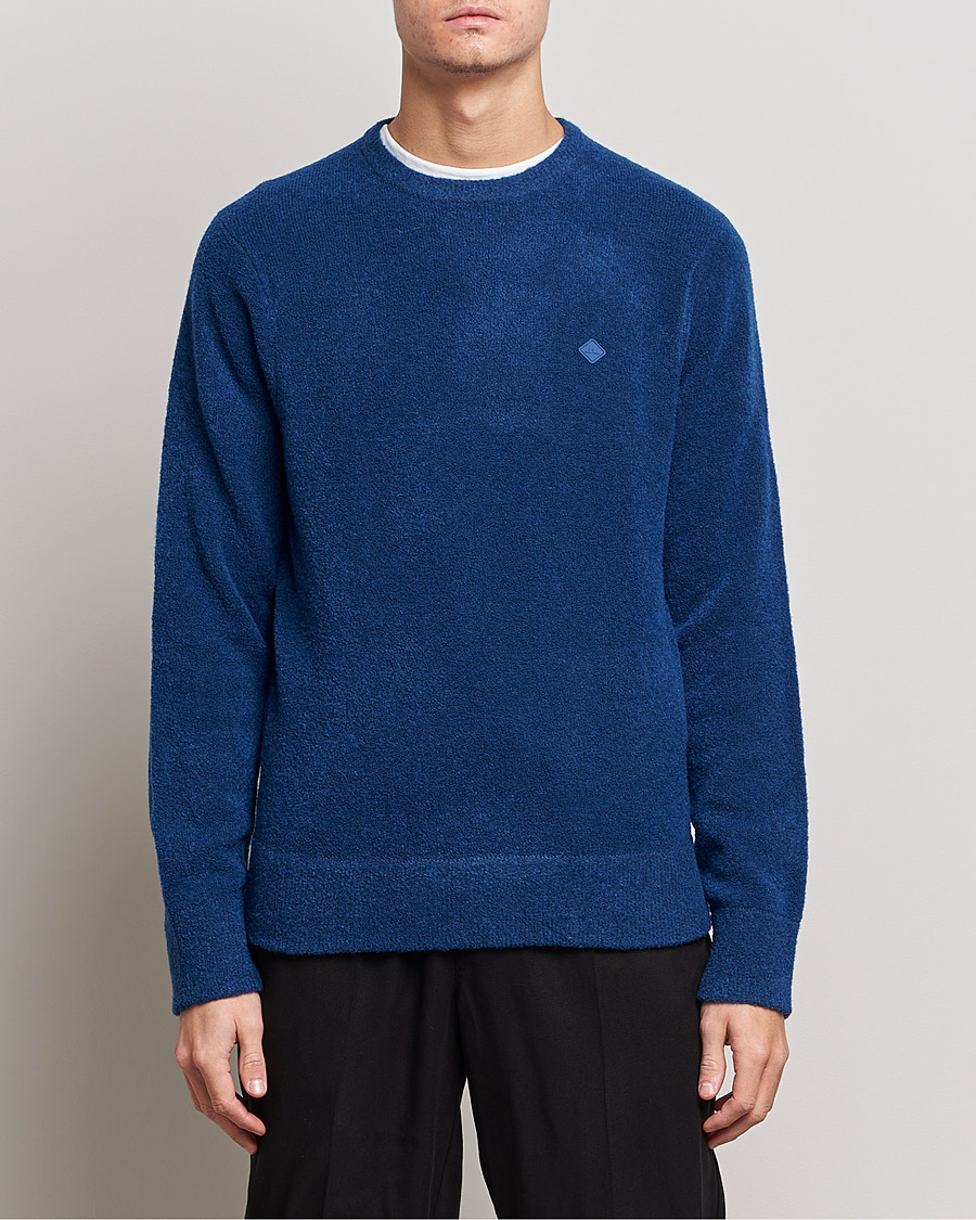 Herr | Tröjor | J.Lindeberg | Yuri Merino Logo Crew Neck Sweater Navy Peony
