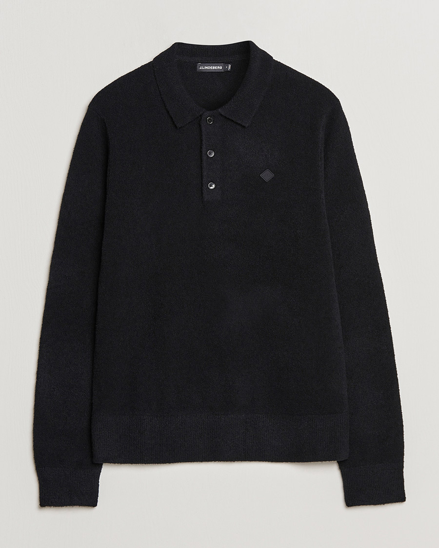Herr | Tröjor | J.Lindeberg | Yann Merino Logo PoloShirt Black