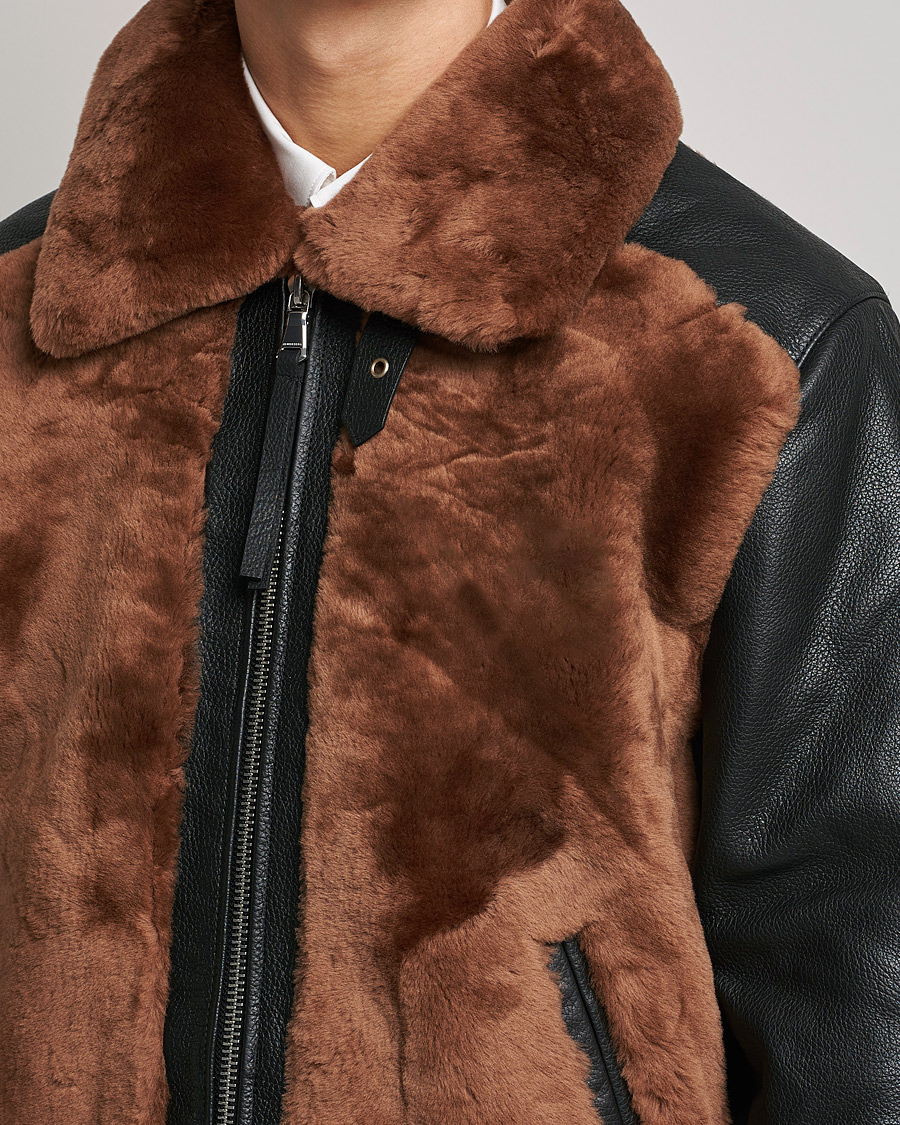 Herr | Jackor | J.Lindeberg | Grizzly Sheepskin Leather Jacket Chipmunk