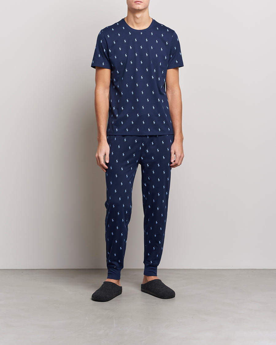 Herr | T-Shirts | Polo Ralph Lauren | Printed Pony Crew Neck T-Shirt Navy
