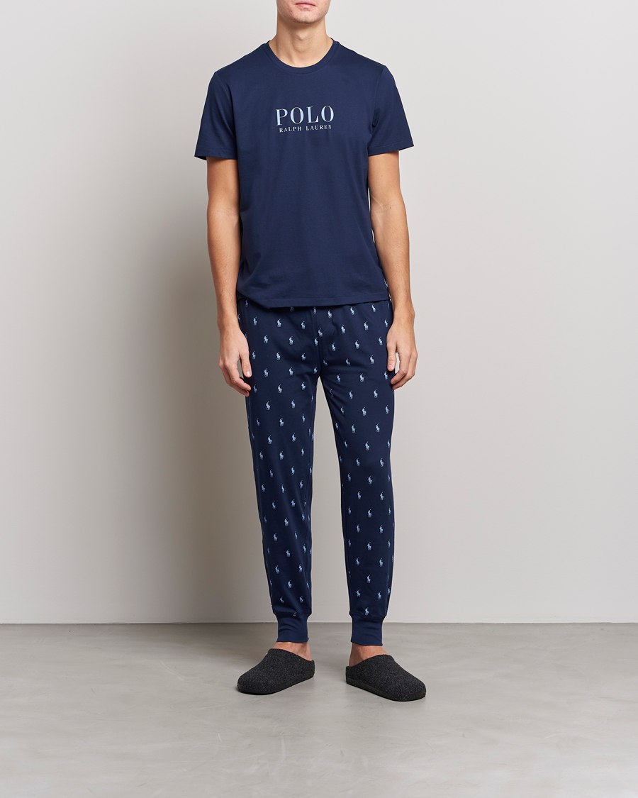 Herr | T-Shirts | Polo Ralph Lauren | Cotton Logo Crew Neck T-Shirt Navy