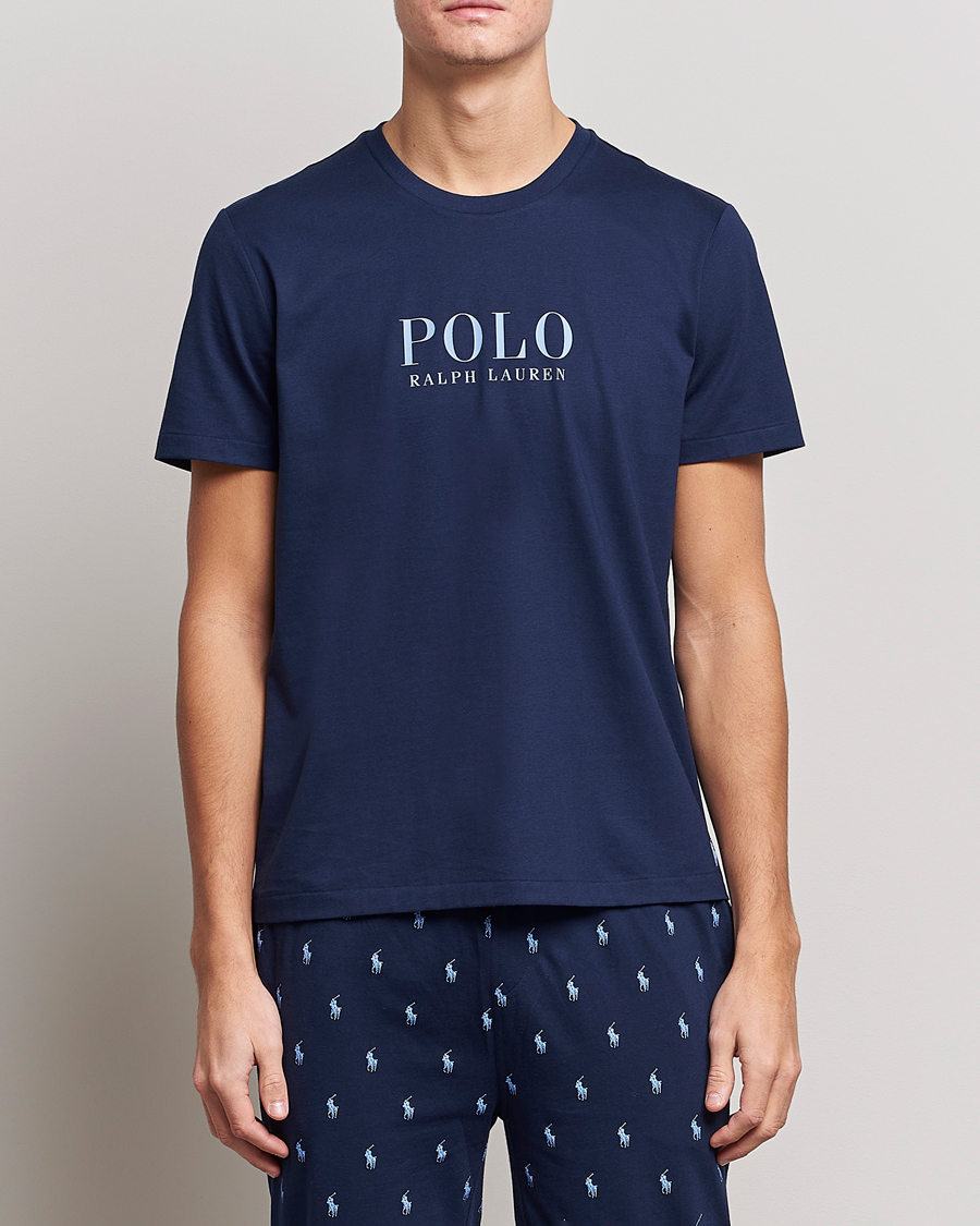 Herr | T-Shirts | Polo Ralph Lauren | Cotton Logo Crew Neck T-Shirt Navy