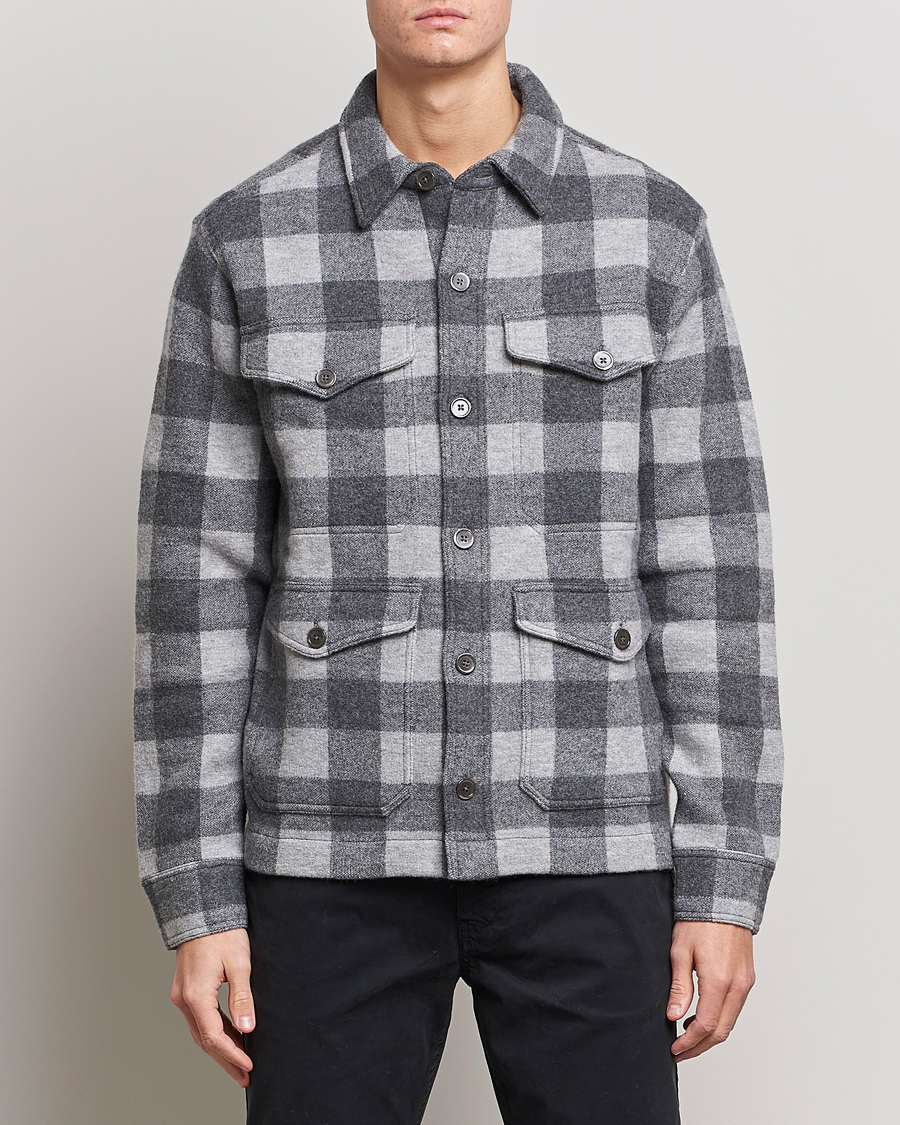 Herr | Skjortjackor | Polo Ralph Lauren | Checked Wool Overshirt Jacket Grey Multi