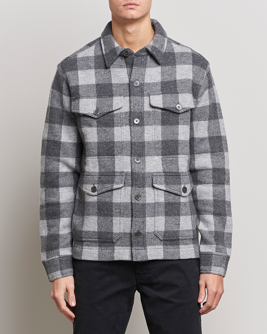 Herr | Skjortor | Polo Ralph Lauren | Checked Wool Overshirt Jacket Grey Multi