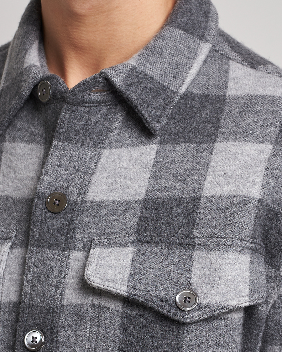 Herr | Skjortor | Polo Ralph Lauren | Checked Wool Overshirt Jacket Grey Multi