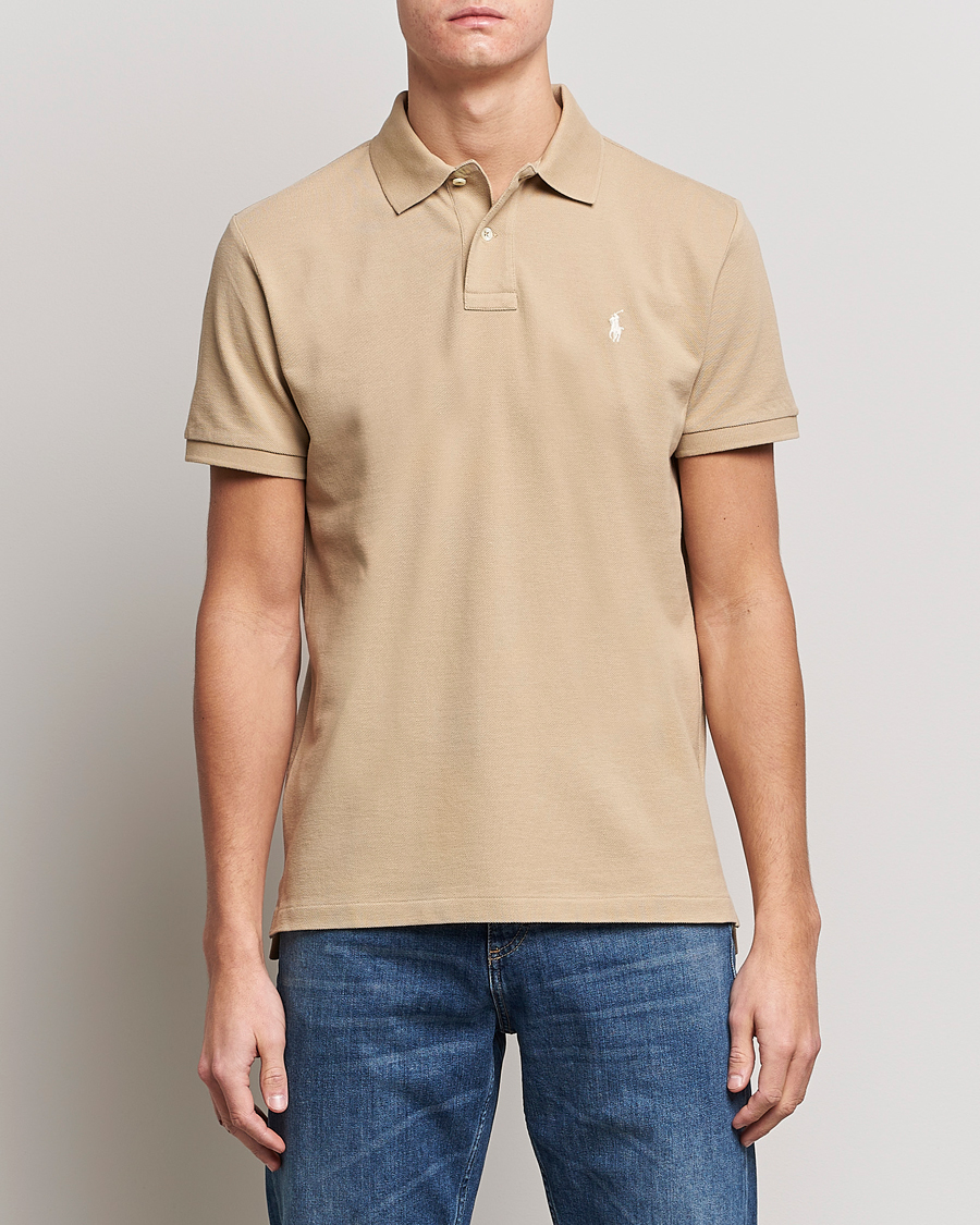 Herr | Pikéer | Polo Ralph Lauren | Custom Slim Fit Polo Coastal Beige