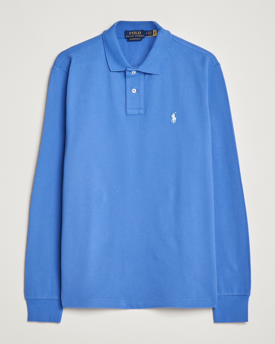 Herr | Tröjor | Polo Ralph Lauren | Custom Slim Fit Long Sleeve Polo Maidstone Blue
