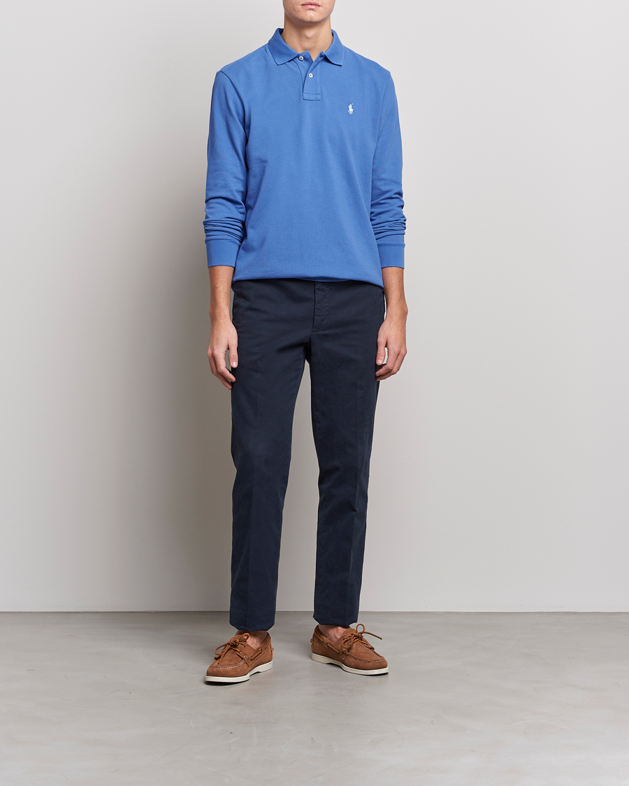 Herr | Tröjor | Polo Ralph Lauren | Custom Slim Fit Long Sleeve Polo Maidstone Blue