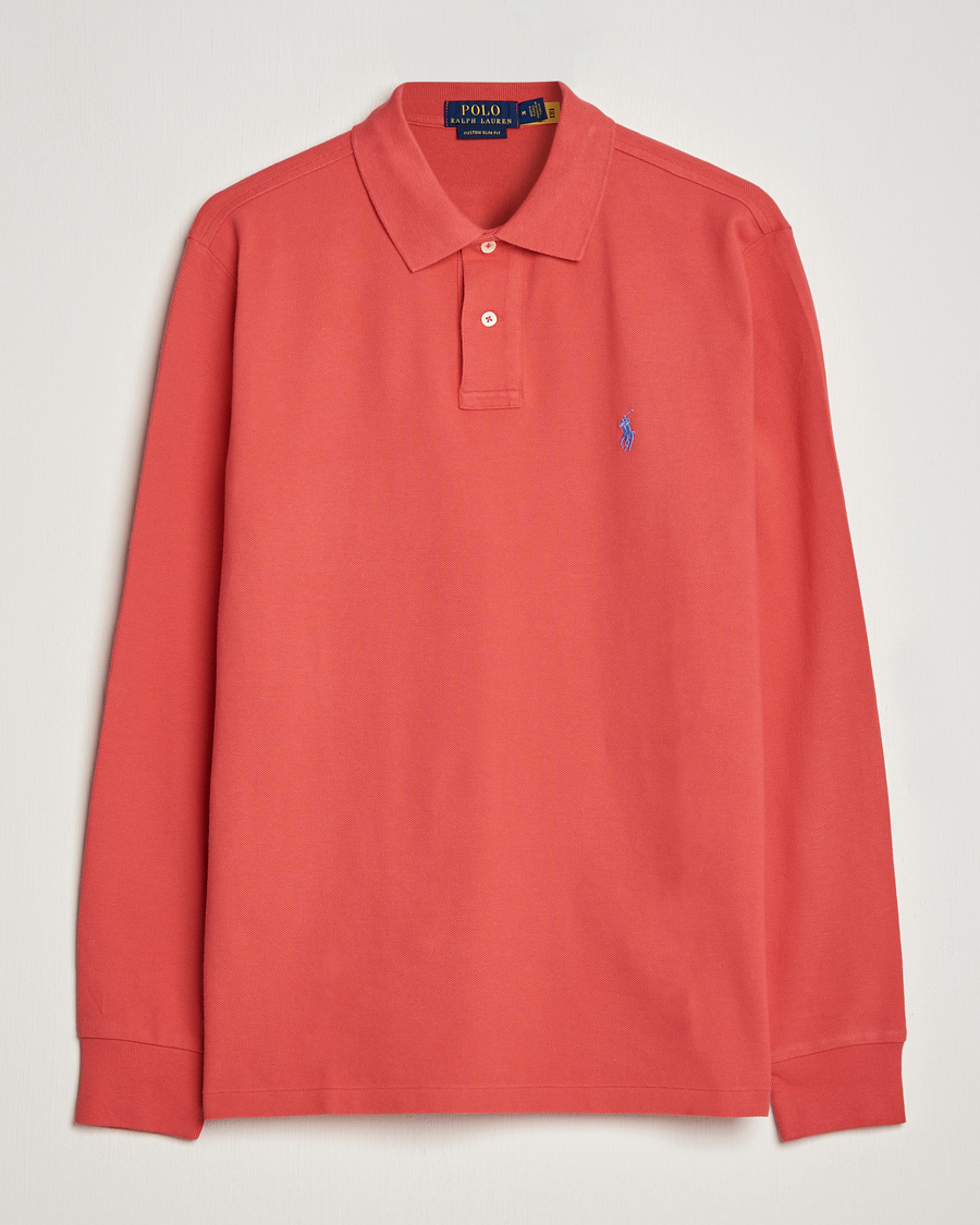 Herr | Tröjor | Polo Ralph Lauren | Custom Slim Fit Long Sleeve Polo Starboard Red