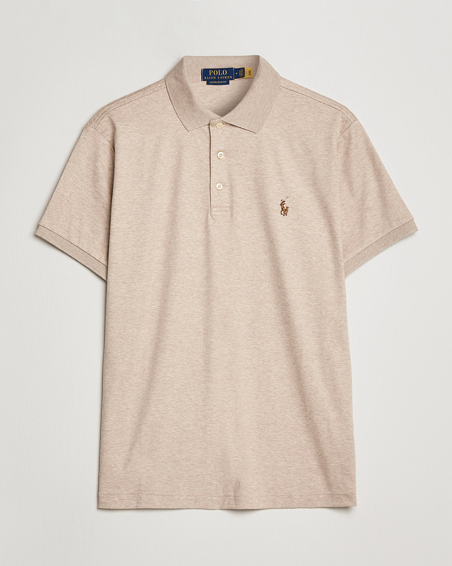 Herr | Pikéer | Polo Ralph Lauren | Luxury Pima Cotton Polo Sand Heather