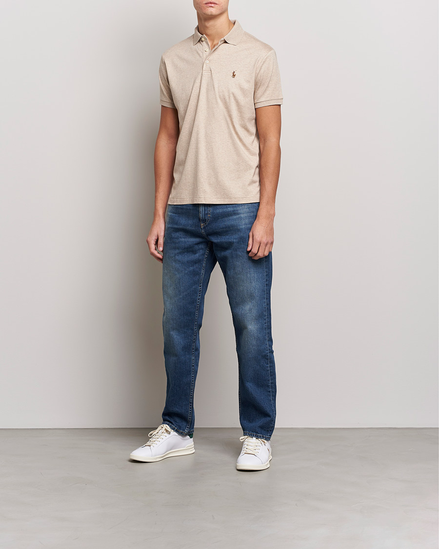 Herr | Pikéer | Polo Ralph Lauren | Luxury Pima Cotton Polo Sand Heather
