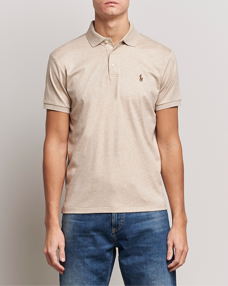 Herr | Pikéer | Polo Ralph Lauren | Luxury Pima Cotton Polo Sand Heather