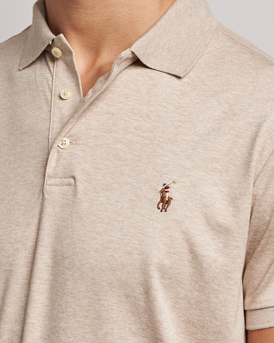 Herr | Pikéer | Polo Ralph Lauren | Luxury Pima Cotton Polo Sand Heather