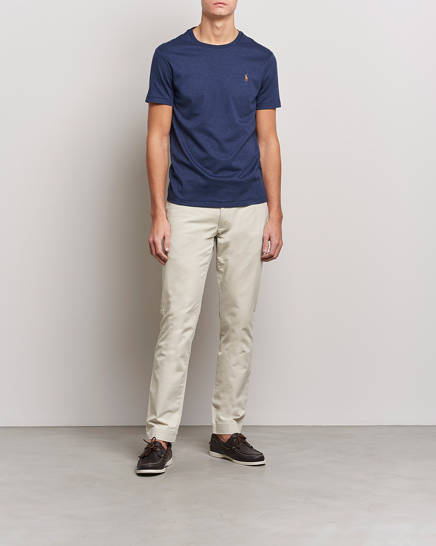 Herr | T-Shirts | Polo Ralph Lauren | Luxury Pima Cotton Crew Neck T-Shirt Navy Heather