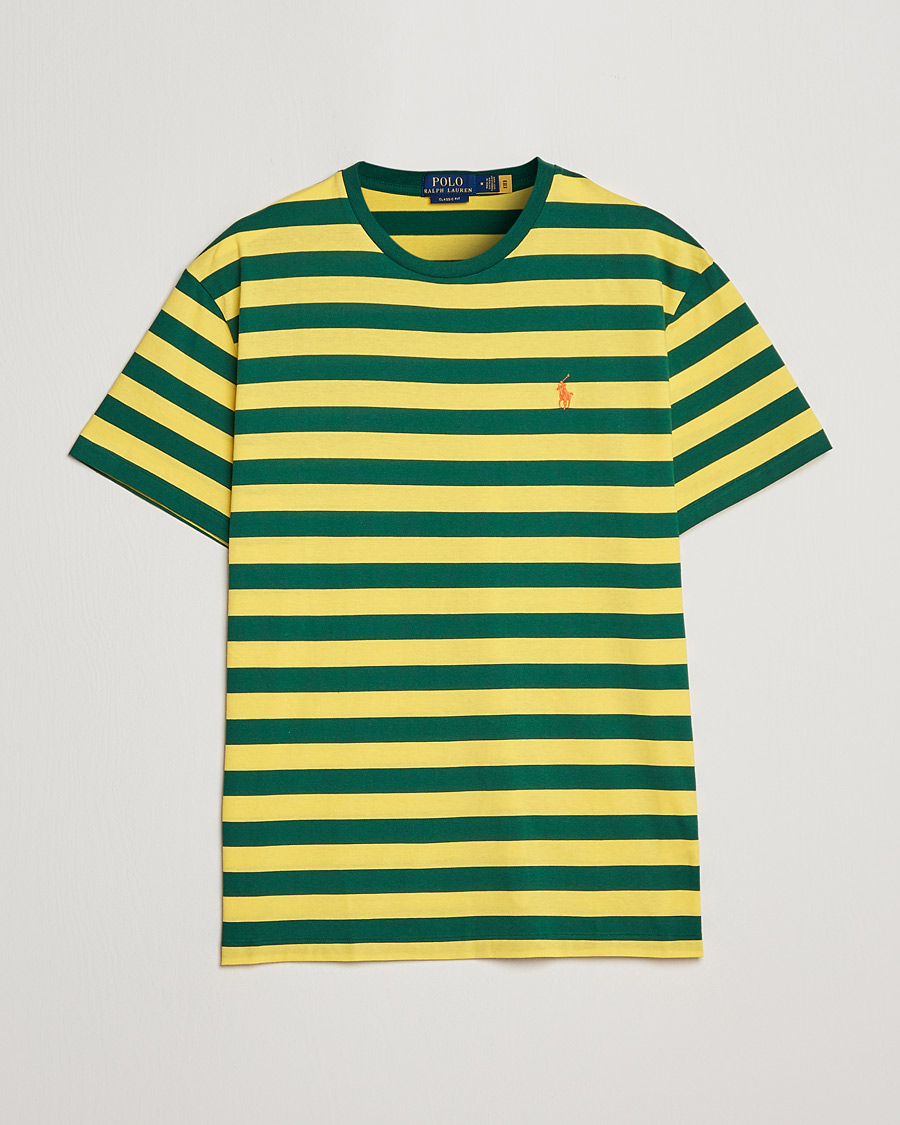 Herr | T-Shirts | Polo Ralph Lauren | Striped Crew Neck T-Shirt Lemon/Green