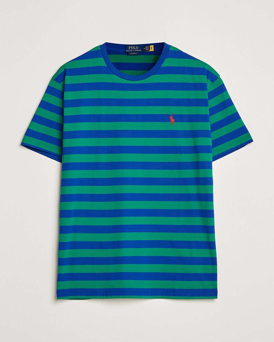 Herr | T-Shirts | Polo Ralph Lauren | Striped Crew Neck T-Shirt Green/Navy