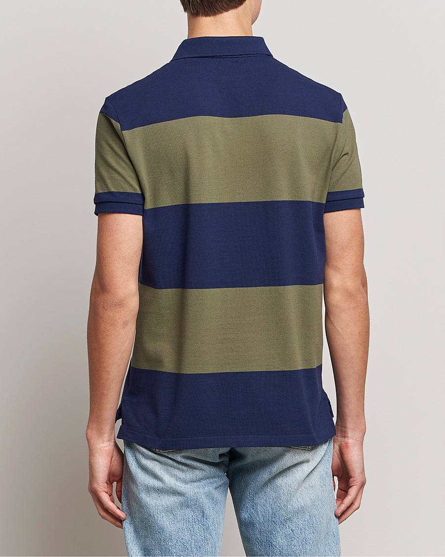 Herr | Pikéer | Polo Ralph Lauren | Custom Slim Fit Barstriped Polo Navy/Dark Sage
