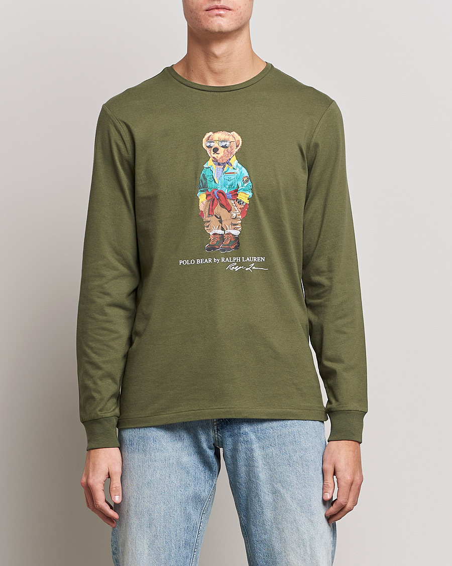 Herr | Långärmade t-shirts | Polo Ralph Lauren | Printed Bear Crew Neck Long Sleeve T-Shirt Dark Sage