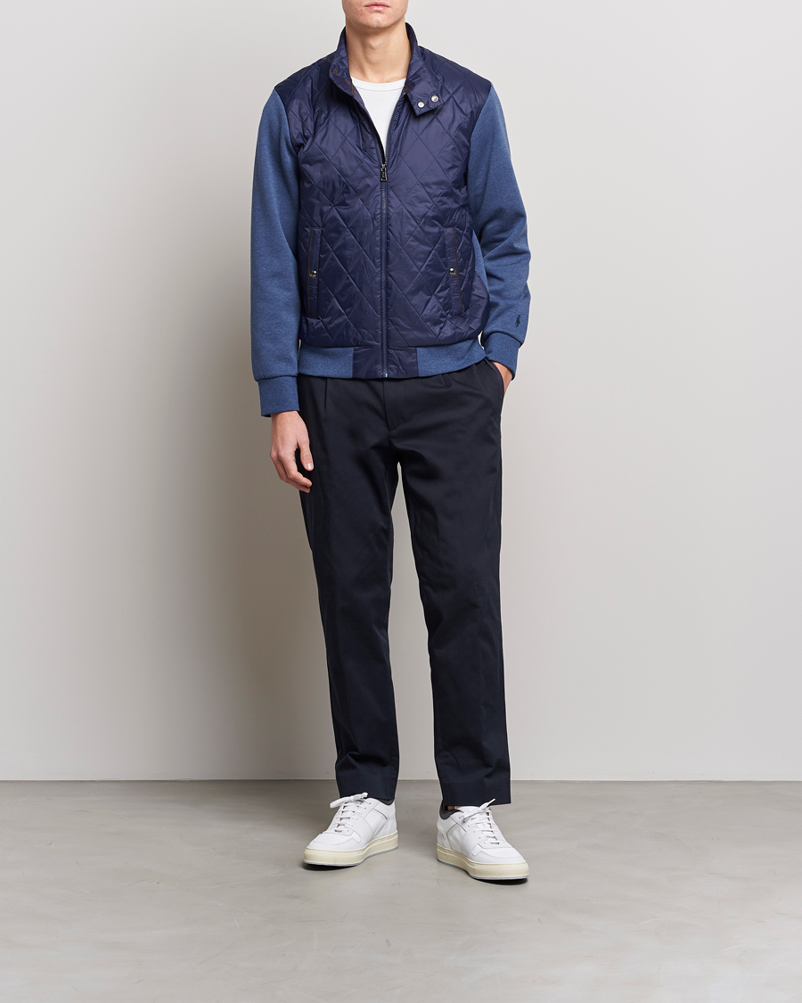 Herr | Tröjor | Polo Ralph Lauren | Tech Double Knit Hybrid Full Zip Newport Navy