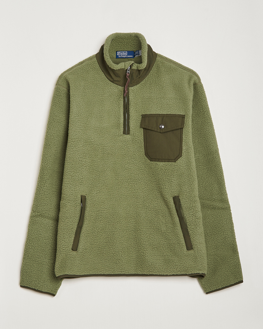 Herr | Tröjor | Polo Ralph Lauren | Curly Sherpa Half Zip Company Olive