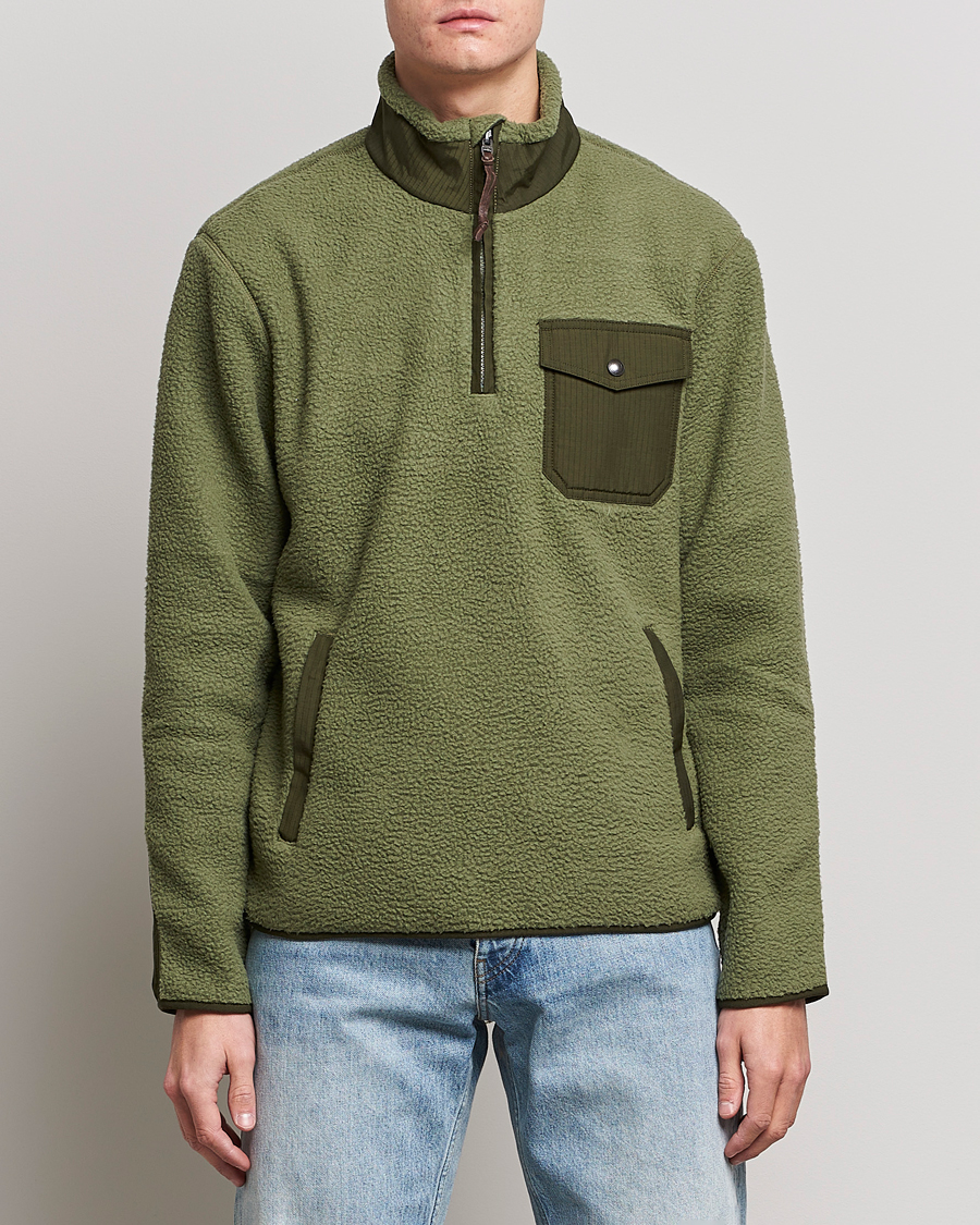 Herr | Tröjor | Polo Ralph Lauren | Curly Sherpa Half Zip Company Olive