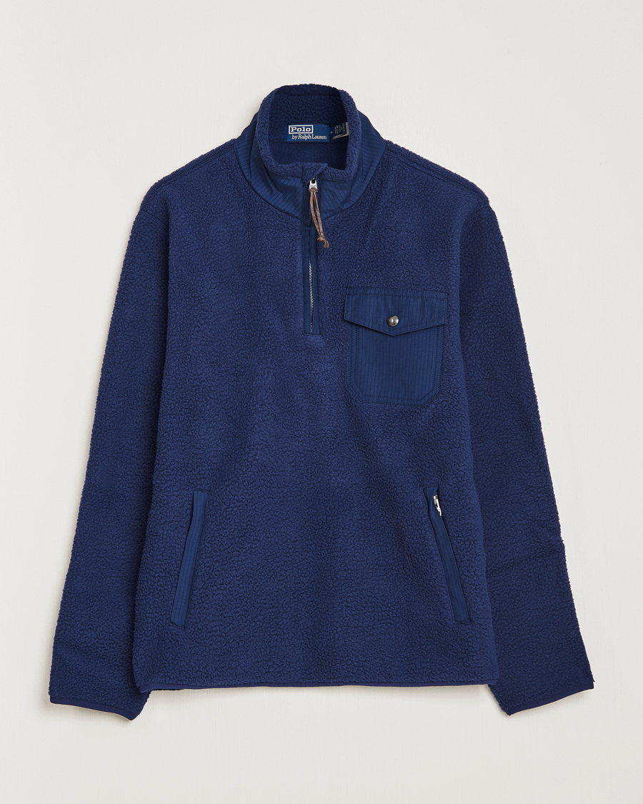 Herr | Tröjor | Polo Ralph Lauren | Curly Sherpa Half Zip Newport Navy