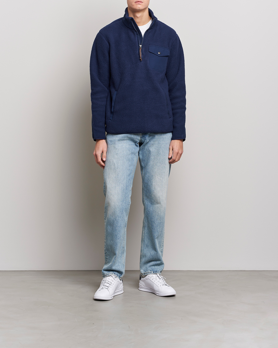 Herr | Tröjor | Polo Ralph Lauren | Curly Sherpa Half Zip Newport Navy